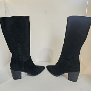 Sam Edelman Women's Leahla Slouchy Black Boots Size 8M $225.00 Suede Knee High